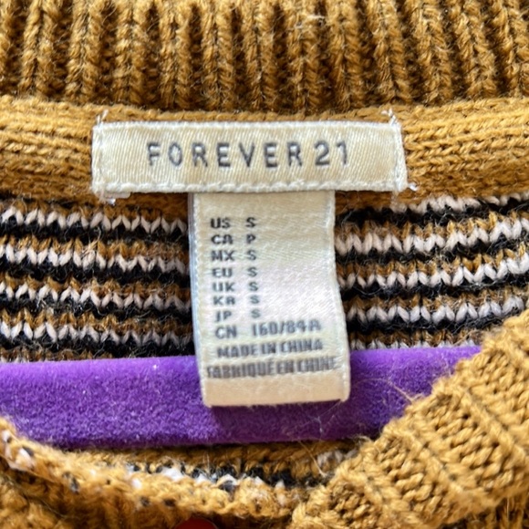 Forever 21 Sweater Leopard Print Oversized Sz S - Picture 3 of 4